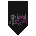 Petpal Peace Love Hope Breast Cancer Rhinestone Pet Bandana; Black - Small PE769323